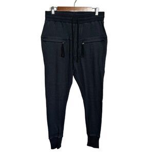 Thom Krom Drop Crotch Thermal Joggers Pants Black Grey M ST 105 Size M